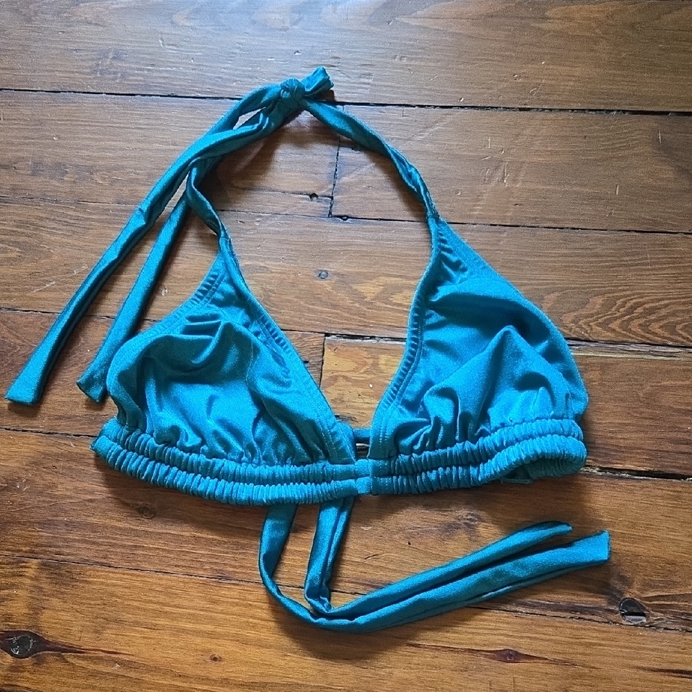 M/L Sea Egg Teal Halter Bikini Top